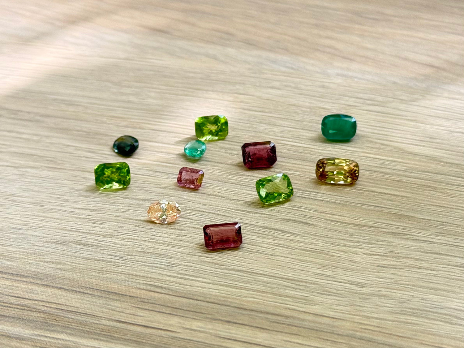 Loose gemstone collection NEU Jewelry high-quality stones flatlay