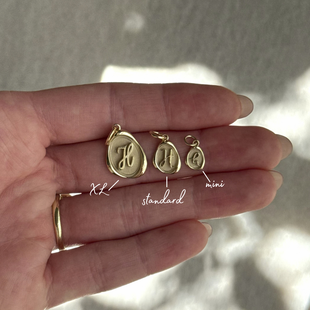 14k Gold Mini Wax Seal Charm