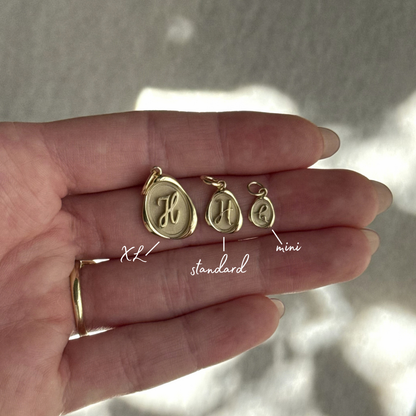 14k Gold Mini Wax Seal Charm