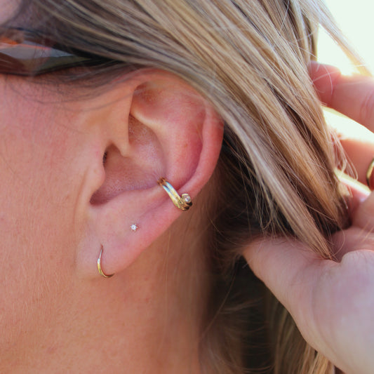 The Onda Cuff in 10k Gold