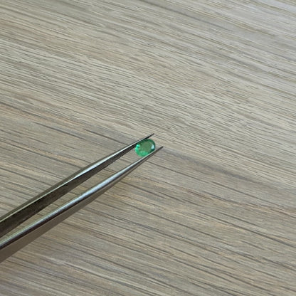 Tweezers with a green emerald gemstone