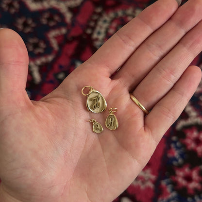 14k Gold Mini Wax Seal Charm